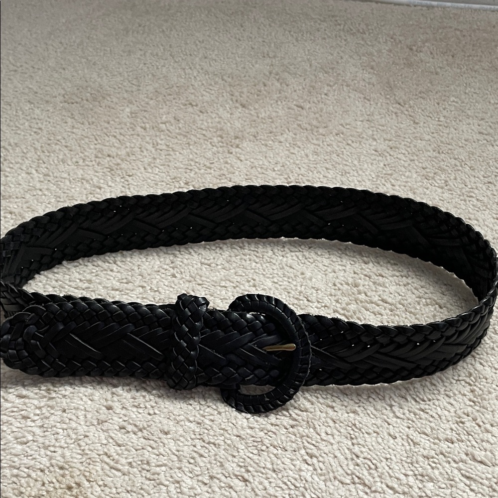Black Braided Women's Belt; 39 inches long; 2 inches wide
